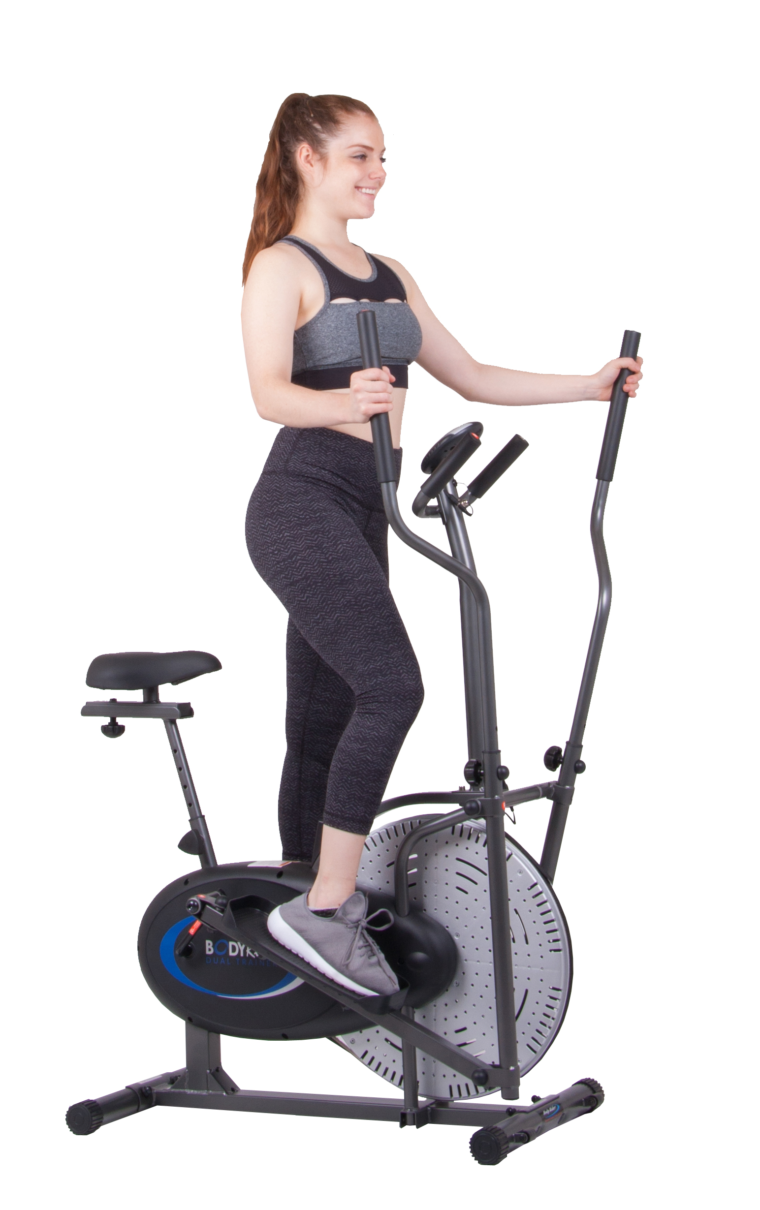 Elliptical Trainer Exercise Bike with Seat Easy Computer Office Fitness Workout Machine for Home Use